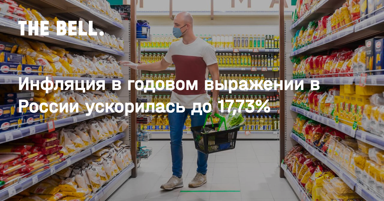 Инфляция в годовом выражении в России ускорилась до 17,73%