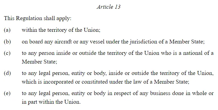 COUNCIL REGULATION (EU) No 833/2014 of 31 July 2014