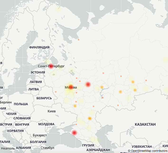 Карта сбоев вк