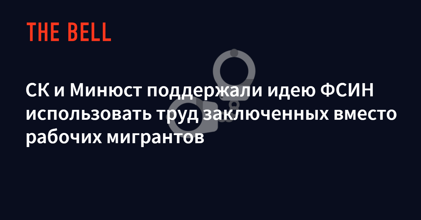 СК и Минюст поддержали идею ФСИН использовать труд заключенных вместо  рабочих мигрантов